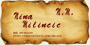 Nina Milinčić vizit kartica